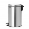 Κάδος Απορριμμάτων Πεντάλ Brabantia NewIcon 12L, Εύκολο κλείσιμο, Αντιολισθητική βάση, Inox/Ματ