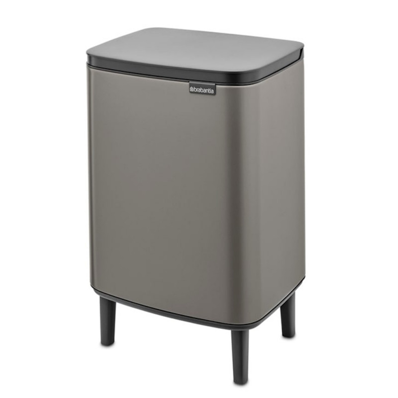 Κάδος απορριμμάτων Brabantia Bo Small Hi 12L, Ομαλό και αθόρυβο άνοιγμα, Αντιολισθητική βάση, Γκρι
