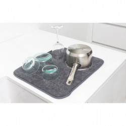 Στρώμα πιάτων μικροϊνών Brabantia SinkSide 1000215, 40x47 cm, πολυεστέρας, σκούρο γκρι
