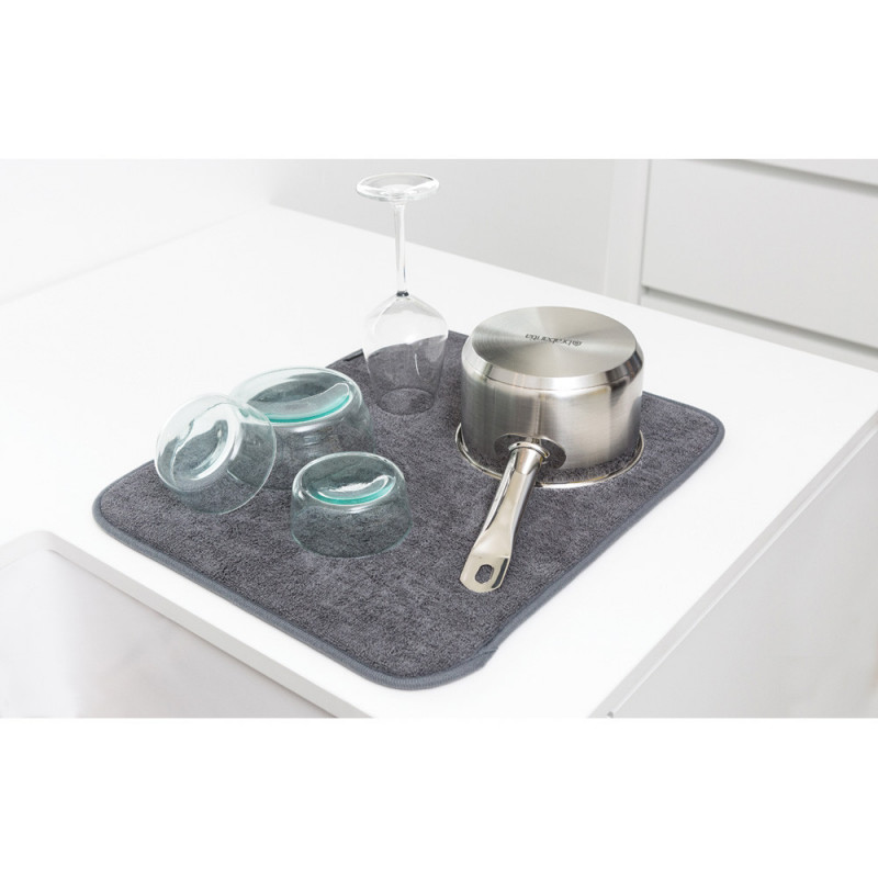 Στρώμα πιάτων μικροϊνών Brabantia SinkSide 1000215, 40x47 cm, πολυεστέρας, σκούρο γκρι