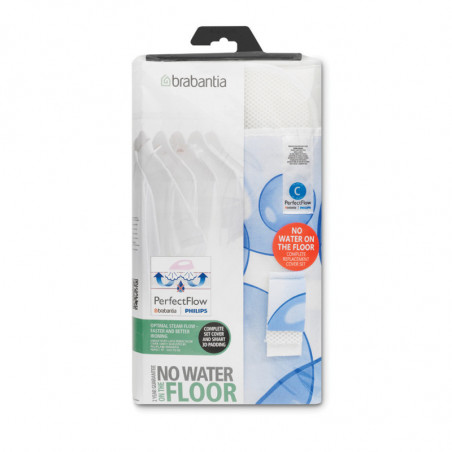 Κάλυμμα τραπεζιού σιδερώματος Brabantia C 90300154, 124x45 cm, 9 mm, PerfectFlow, Λευκό/Μπλε χρώμα
