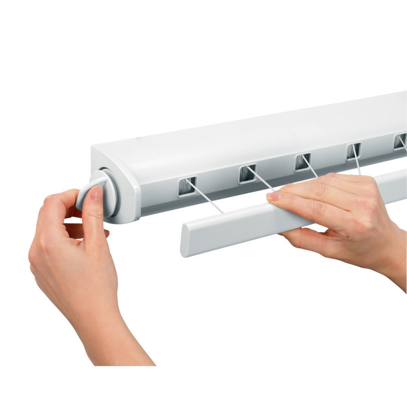 Απλώστρα ρούχων Brabantia Pull-out 90300175, 22 m, Τοποθέτηση στον τοίχο, Αυτόματο κλείδωμα, Ανθεκτικό στη διάβρωση, Λευκό
