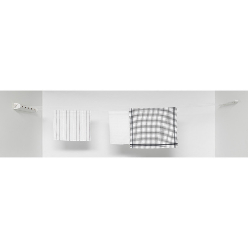 Απλώστρα ρούχων Brabantia Pull-out 90300175, 22 m, Τοποθέτηση στον τοίχο, Αυτόματο κλείδωμα, Ανθεκτικό στη διάβρωση, Λευκό