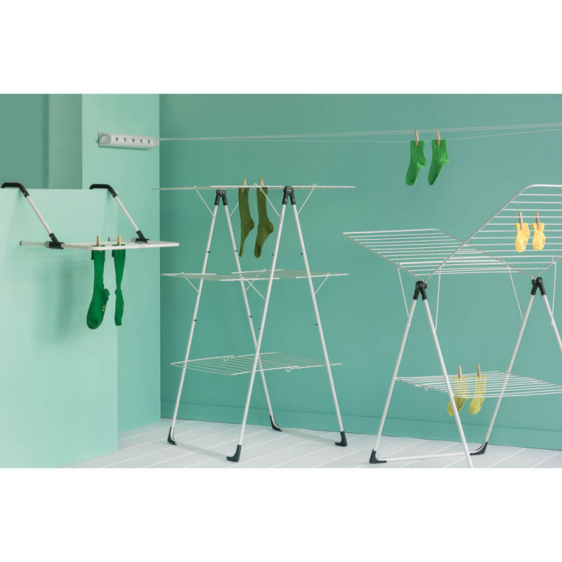 Απλώστρα Κρεμαστή Brabantia 90300178, 4,5 m, Για τοίχους έως 11 cm, Πτυσσόμενοι βραχίονες, Inox