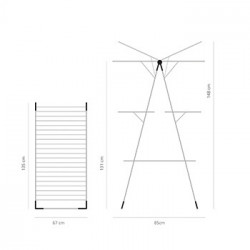 Δωμάτιο Brabantia "tower" 90300183, 23 m, Εύκολα αναδιπλούμενο, Ρυθμιζόμενο, Μεταλλικό γκρι