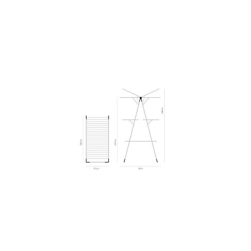 Δωμάτιο Brabantia "tower" 90300183, 23 m, Εύκολα αναδιπλούμενο, Ρυθμιζόμενο, Μεταλλικό γκρι