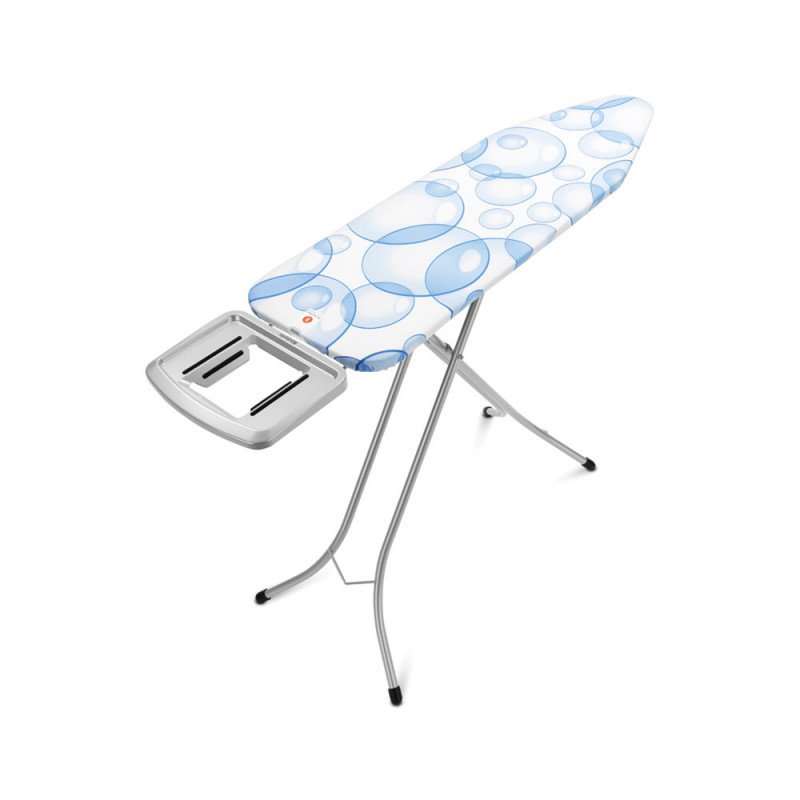 Τραπέζι σιδερώματος Brabantia B 90300113, 124x38 cm, 7 θέσεις ρύθμισης, υποδοχή σίδερου, PerfectFlow, Λευκό/Μπλε