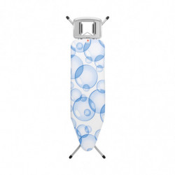 Τραπέζι σιδερώματος Brabantia B 90300113, 124x38 cm, 7 θέσεις ρύθμισης, υποδοχή σίδερου, PerfectFlow, Λευκό/Μπλε