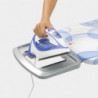 Τραπέζι σιδερώματος Brabantia B 90300113, 124x38 cm, 7 θέσεις ρύθμισης, υποδοχή σίδερου, PerfectFlow, Λευκό/Μπλε