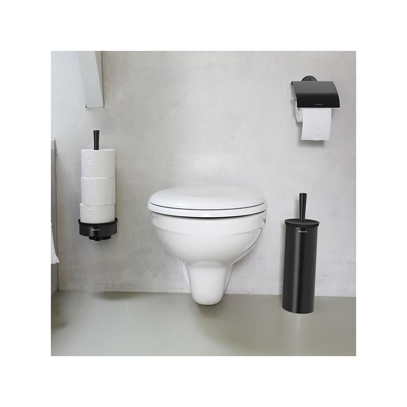 Βούρτσα τουαλέτας Brabantia Profile 90300317, 43 cm, Πλήρως επικαλυμμένη βούρτσα, Επιτοίχια τοποθέτηση, Μαύρο
