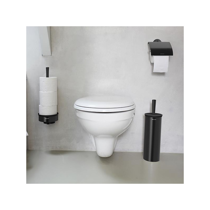 Βάση χαρτιού τουαλέτας Brabantia Profile 90300320, Επιτοίχια τοποθέτηση, Ανθεκτική στη διάβρωση, Μαύρο