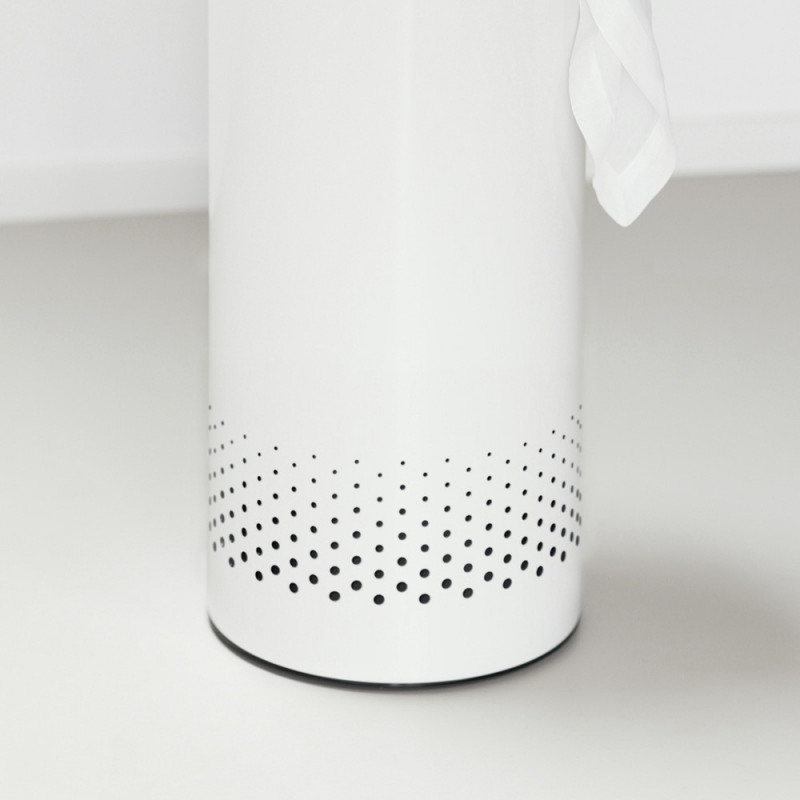 Καλάθι πλυντηρίου της Brabantia 90300241, 60 l, Καπάκι από φελλό, Πλήρωση χωρίς άνοιγμα, οπές εξαερισμού, Λευκό