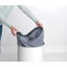 Καλάθι πλυντηρίου της Brabantia 90300241, 60 l, Καπάκι από φελλό, Πλήρωση χωρίς άνοιγμα, οπές εξαερισμού, Λευκό