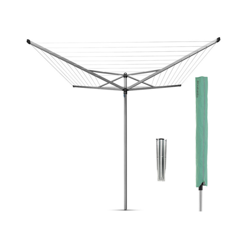 Brabantia TopSpinner για εξωτερικούς χώρους 90300263, 50 m, Μεταλλική ακίδα εκσκαφής, Θήκη, Ανθεκτική στη διάβρωση, Inox