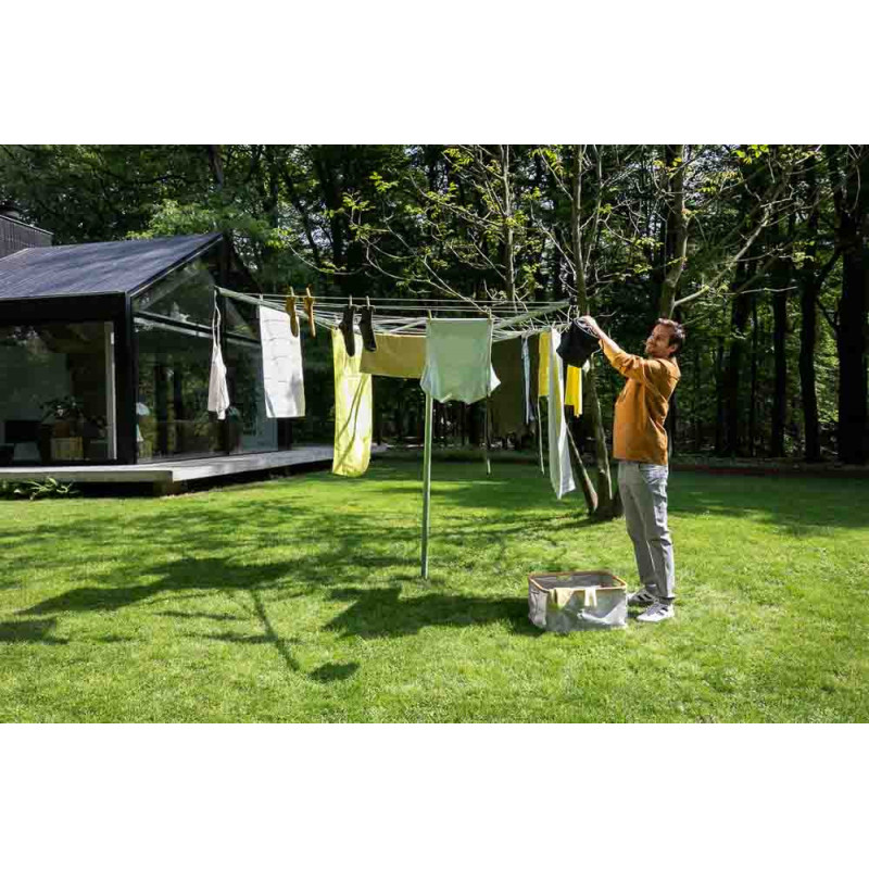 Brabantia TopSpinner για εξωτερικούς χώρους 90300263, 50 m, Μεταλλική ακίδα εκσκαφής, Θήκη, Ανθεκτική στη διάβρωση, Inox