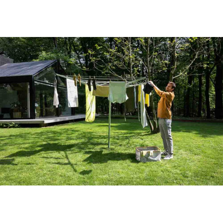 Brabantia TopSpinner για εξωτερικούς χώρους 90300263, 50 m, Μεταλλική ακίδα εκσκαφής, Θήκη, Ανθεκτική στη διάβρωση, Inox