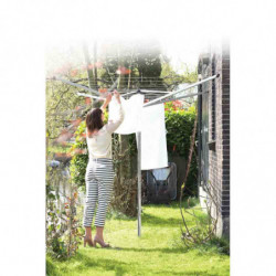 Brabantia TopSpinner για εξωτερικούς χώρους 90300263, 50 m, Μεταλλική ακίδα εκσκαφής, Θήκη, Ανθεκτική στη διάβρωση, Inox