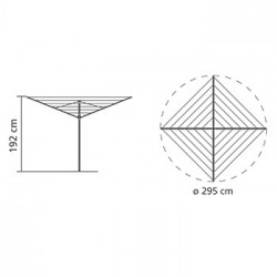 Brabantia TopSpinner για εξωτερικούς χώρους 90300263, 50 m, Μεταλλική ακίδα εκσκαφής, Θήκη, Ανθεκτική στη διάβρωση, Inox