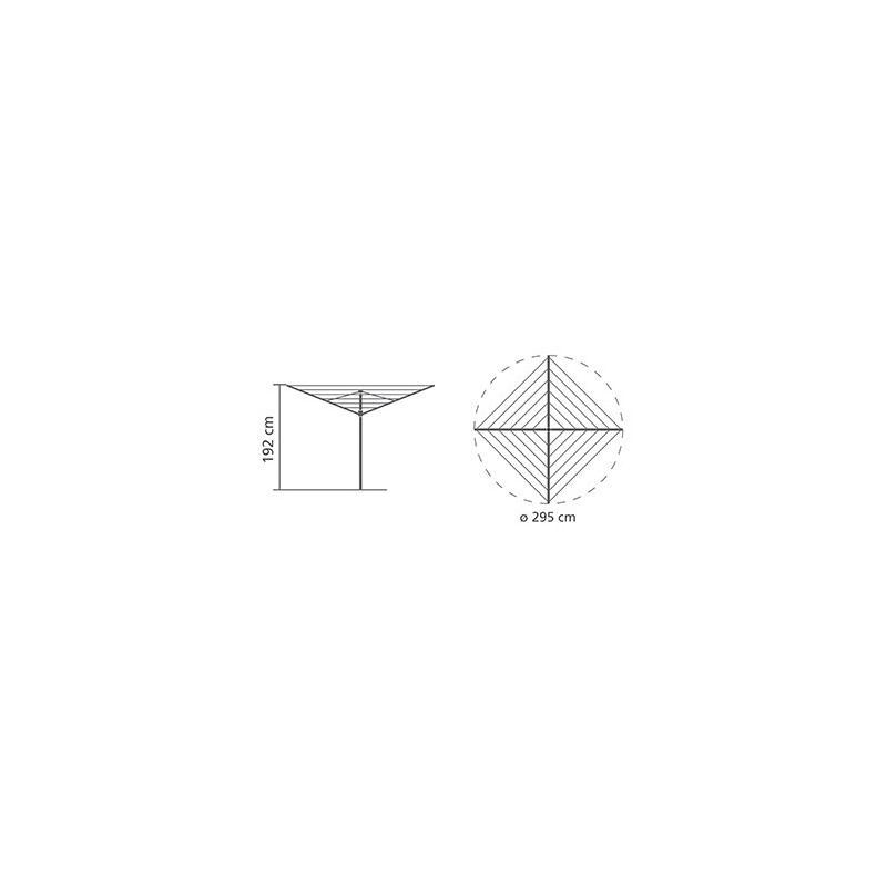 Brabantia TopSpinner για εξωτερικούς χώρους 90300265, 60 m, Μεταλλικό καρφί εκσκαφής, Ανθεκτικό στη διάβρωση, Inox