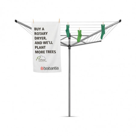 Brabantia Lift-O-Matic για εξωτερικούς χώρους 90300268, 50 m, Ρυθμιζόμενο ύψος, Μεταλλική ακίδα εκσκαφής, Θήκη, Ανθεκτικό στη διάβρωση, Inox