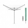Brabantia Lift-O-Matic για εξωτερικούς χώρους 90300270, 60 m, Ρυθμιζόμενο ύψος, Μεταλλική ακίδα εκσκαφής, Θήκη, Ανθεκτικό στη διάβρωση, Inox