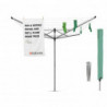 Brabantia Lift-O-Matic για εξωτερικούς χώρους 90300270, 60 m, Ρυθμιζόμενο ύψος, Μεταλλική ακίδα εκσκαφής, Θήκη, Ανθεκτικό στη διάβρωση, Inox
