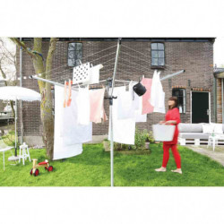 Brabantia Lift-O-Matic για εξωτερικούς χώρους 90300270, 60 m, Ρυθμιζόμενο ύψος, Μεταλλική ακίδα εκσκαφής, Θήκη, Ανθεκτικό στη διάβρωση, Inox