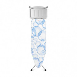 Τραπέζι σιδερώματος Brabantia B 90300120, 124x38 cm, 7 θέσεις ρύθμισης, υποδοχή γεννήτριας ατμού, PerfectFlow, Λευκό/Μπλε