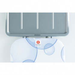 Τραπέζι σιδερώματος Brabantia B 90300120, 124x38 cm, 7 θέσεις ρύθμισης, υποδοχή γεννήτριας ατμού, PerfectFlow, Λευκό/Μπλε