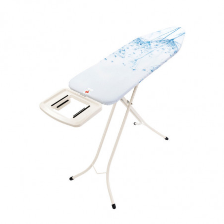 Τραπέζι σιδερώματος Brabantia B 90300125, 124x38 cm, 7 ρυθμιζόμενες θέσεις, Μεγάλη θήκη για σίδερο, Λευκό