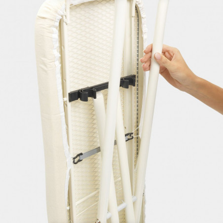 Τραπέζι σιδερώματος Brabantia B 90300125, 124x38 cm, 7 ρυθμιζόμενες θέσεις, Μεγάλη θήκη για σίδερο, Λευκό