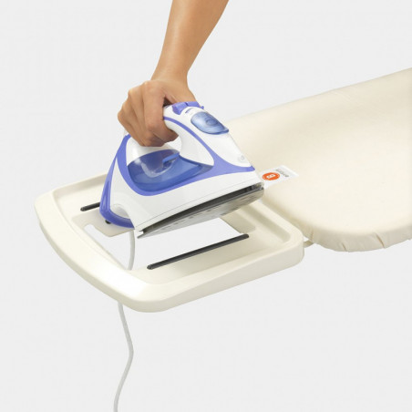 Τραπέζι σιδερώματος Brabantia B 90300125, 124x38 cm, 7 ρυθμιζόμενες θέσεις, Μεγάλη θήκη για σίδερο, Λευκό