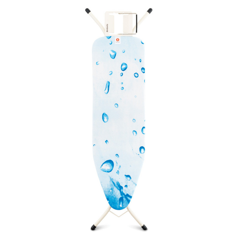 Τραπέζι σιδερώματος Brabantia B 90300132, 124x38 cm, 7 θέσεις ρύθμισης, υποδοχή σίδερου, Λευκό/Μπλε
