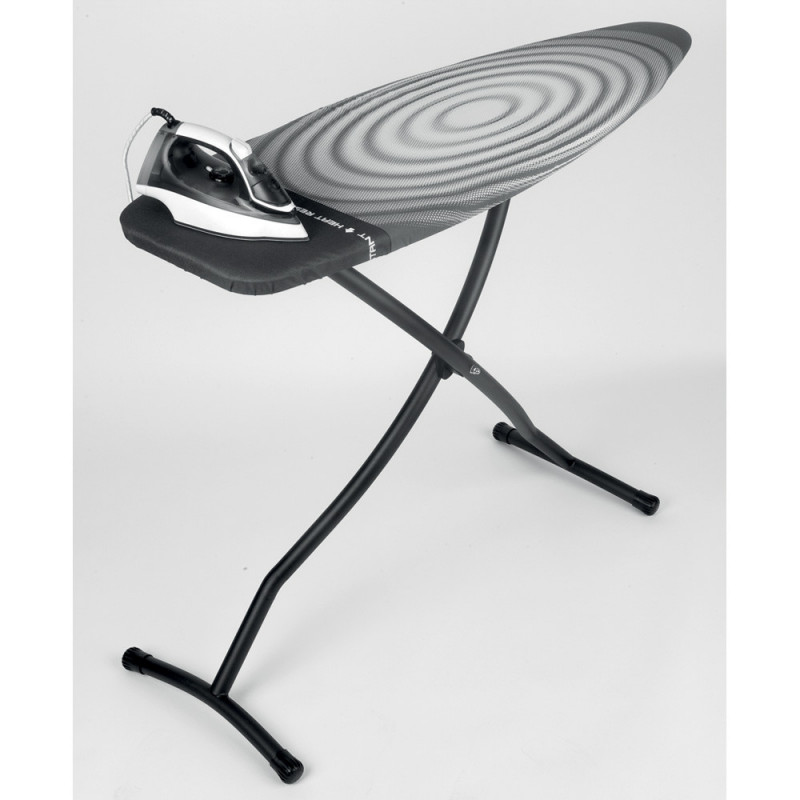 Τραπέζι σιδερώματος Brabantia D 90300136, 135x45 cm, 7 ρυθμιζόμενες θέσεις, ανθεκτική στη θερμότητα ζώνη σιδερώματος, Σκούρο γκρι/λευκό