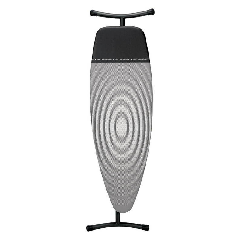 Τραπέζι σιδερώματος Brabantia D 90300136, 135x45 cm, 7 ρυθμιζόμενες θέσεις, ανθεκτική στη θερμότητα ζώνη σιδερώματος, Σκούρο γκρι/λευκό