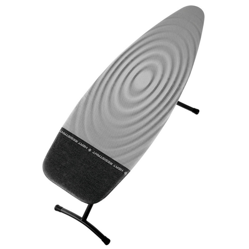 Τραπέζι σιδερώματος Brabantia D 90300136, 135x45 cm, 7 ρυθμιζόμενες θέσεις, ανθεκτική στη θερμότητα ζώνη σιδερώματος, Σκούρο γκρι/λευκό