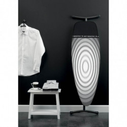 Τραπέζι σιδερώματος Brabantia D 90300136, 135x45 cm, 7 ρυθμιζόμενες θέσεις, ανθεκτική στη θερμότητα ζώνη σιδερώματος, Σκούρο γκρι/λευκό