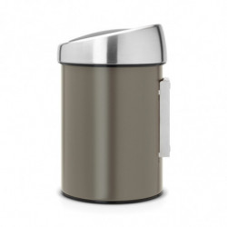 Brabantia Touch Bin 647215, 3 L, Ομαλό και αθόρυβο άνοιγμα, Επίτοιχη τοποθέτηση, Γκρι