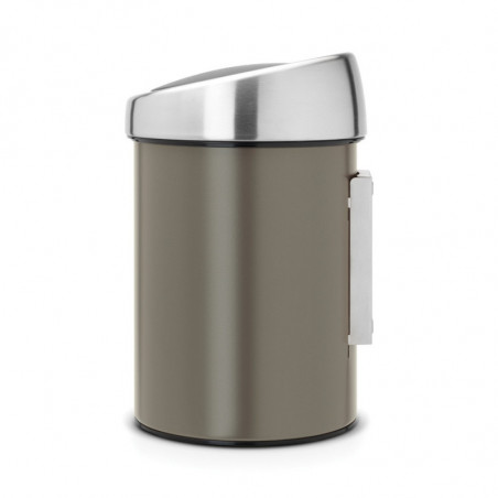 Brabantia Touch Bin 647215, 3 L, Ομαλό και αθόρυβο άνοιγμα, Επίτοιχη τοποθέτηση, Γκρι