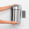 Brabantia Touch Bin 647215, 3 L, Ομαλό και αθόρυβο άνοιγμα, Επίτοιχη τοποθέτηση, Γκρι