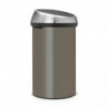 Brabantia Touch Bin 647249, 60 l, Ομαλό και αθόρυβο άνοιγμα, Γκρι