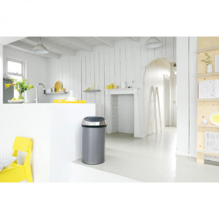 Brabantia Touch Bin 647249, 60 l, Ομαλό και αθόρυβο άνοιγμα, Γκρι