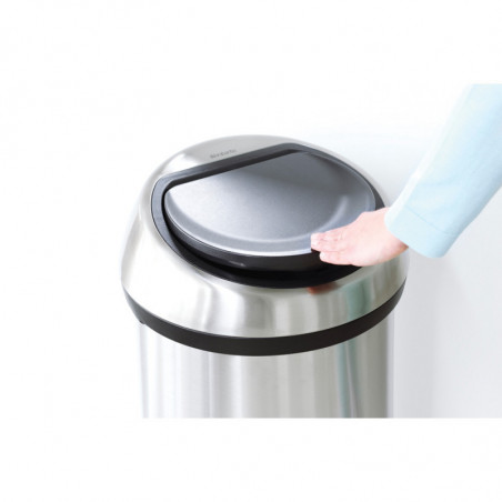 Brabantia Touch Bin 647251, 60 l, Ομαλό και αθόρυβο άνοιγμα, Μαύρο/inox