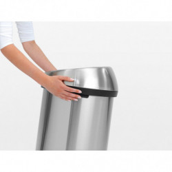 Κάδος BrabantiaTouch 647253, 60 l, Ομαλό και αθόρυβο άνοιγμα, Inox/μαύρο