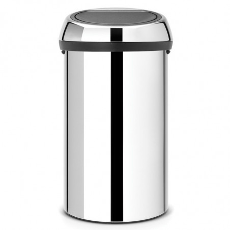 Κάδος Brabantia Touch Bin 647254, 60 l, ομαλό και αθόρυβο άνοιγμα, Inox