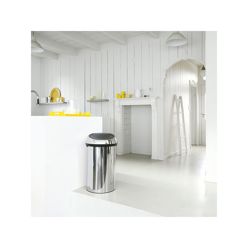 Κάδος Brabantia Touch Bin 647254, 60 l, ομαλό και αθόρυβο άνοιγμα, Inox