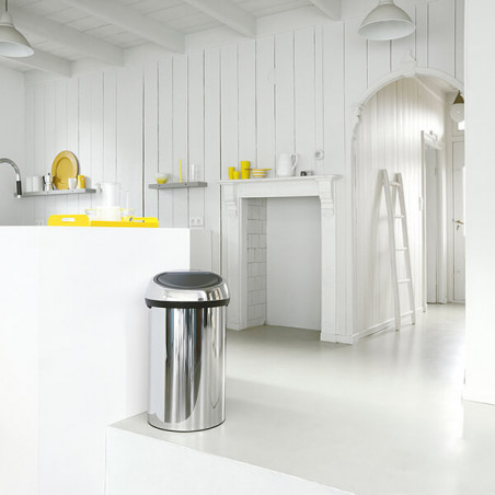 Κάδος Brabantia Touch Bin 647254, 60 l, ομαλό και αθόρυβο άνοιγμα, Inox