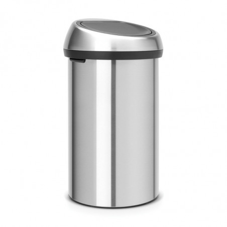 Κάδος Brabantia Touch Bin 647255, 60 l, Ομαλό και αθόρυβο άνοιγμα, ανθεκτικός στα δακτυλικά αποτυπώματα, Inox/matt