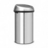 Κάδος Brabantia Touch Bin 647255, 60 l, Ομαλό και αθόρυβο άνοιγμα, ανθεκτικός στα δακτυλικά αποτυπώματα, Inox/matt