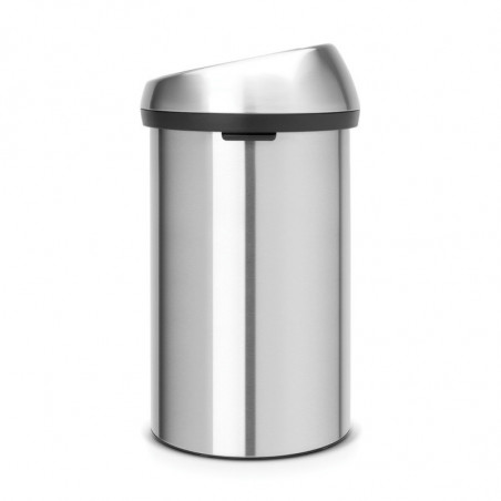 Κάδος Brabantia Touch Bin 647255, 60 l, Ομαλό και αθόρυβο άνοιγμα, ανθεκτικός στα δακτυλικά αποτυπώματα, Inox/matt